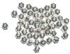 50 5x7mm Bright Silver Plated Puffed Star Spacer Beads